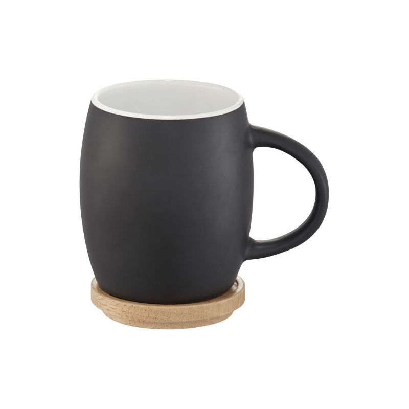 Ceramic mug with wooden lid "Hearth"