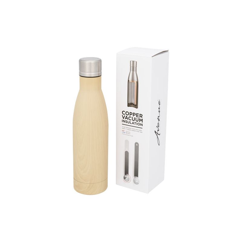 500 ml "Vasa" copper vacuum insulated bottle with wood effect