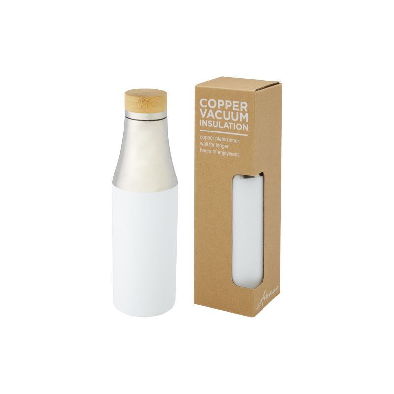 Garrafa de 540 ml de cobre isolada a vácuo em aço inoxidável com tampa de bambu "Hulan"
