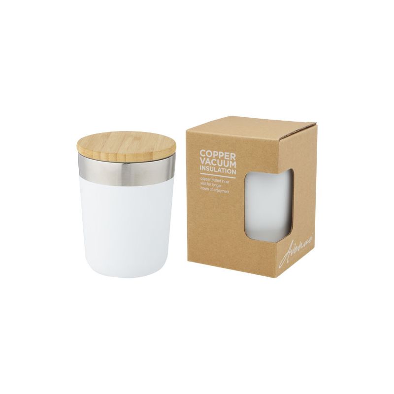 Copo térmico de 330 ml de cobre isolado a vácuo em aço inoxidável com tampa de bambu "Lagan"