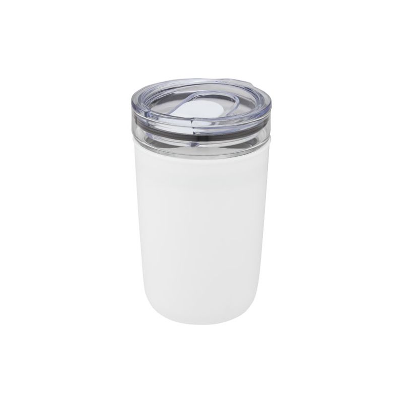 420 ml glass thermal cup with recycled plastic outer wall "Bello"