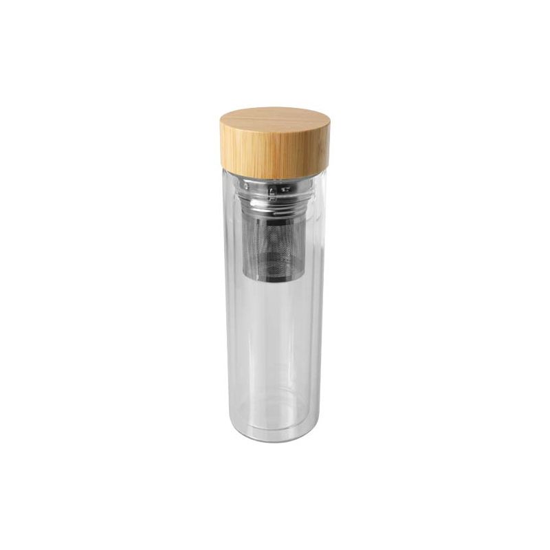"Bailey" 400 ml borosilicate glass infuser jar with bamboo lid
