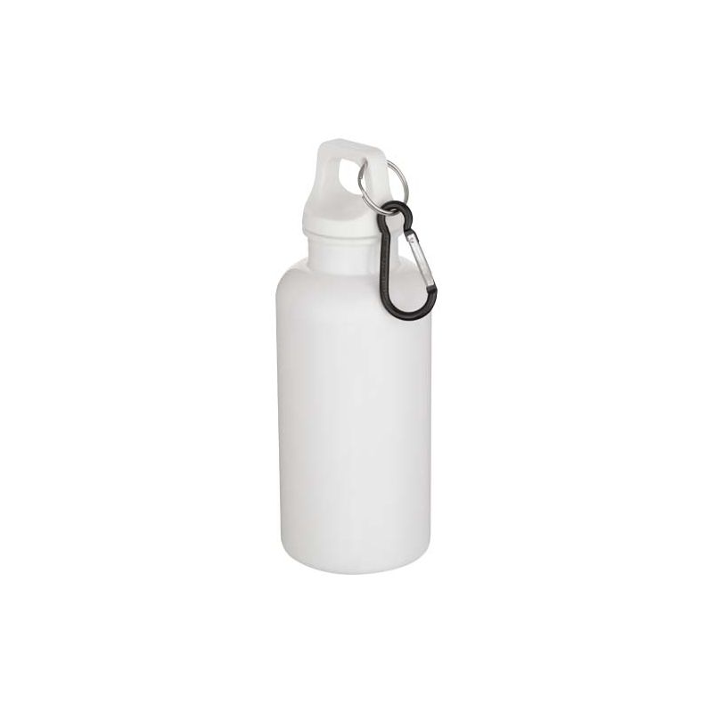 RCS Oregon 400 ml solid colour recycled plastic water bottle with carabiner