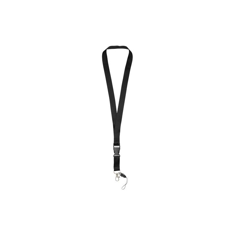 "Sagan" neck strap with detachable buckle and mobile phone holder