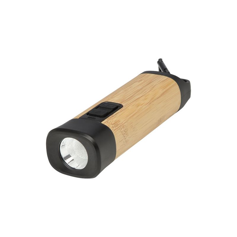 Recycled bamboo/RCS plastic lantern with carabiner "Kuma"