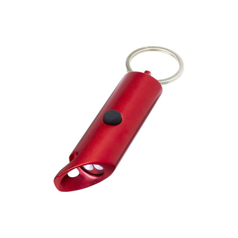 "LED torch and bottle opener with keyring made from recycled aluminium ‘Flare’"