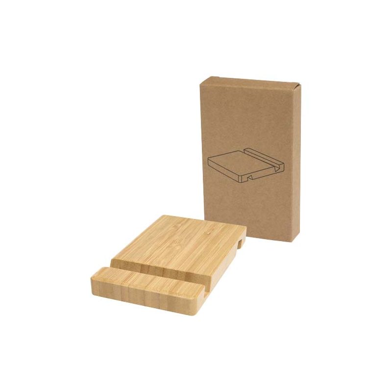 "Bubup" bamboo 2-angle mobile phone and tablet stand
