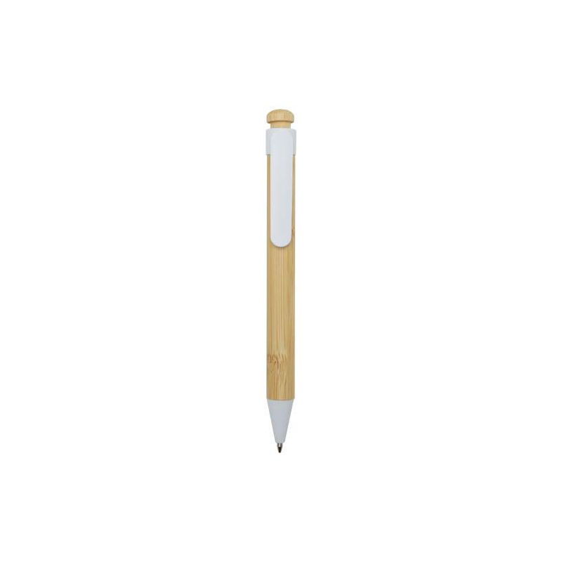 Recycled plastic and bamboo ballpoint pen "Rattan" (black ink)
