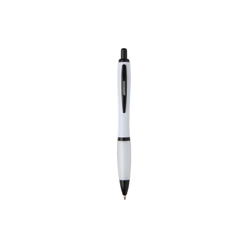 Recycled plastic ballpoint pen with black details (black ink) "Nash"