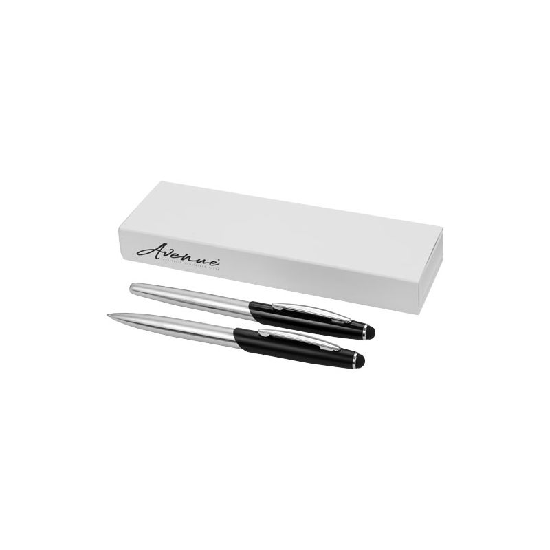 "Geneva" stylus ballpoint pen and rollerball pen set (blue ink)