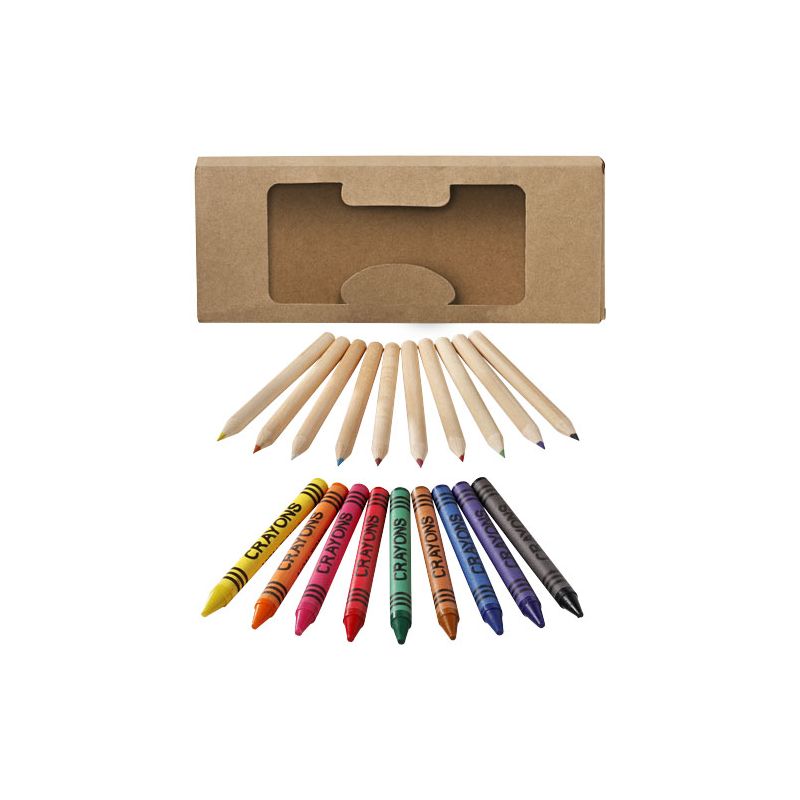 Set of 19 coloured pencils and crayons "Lucky"