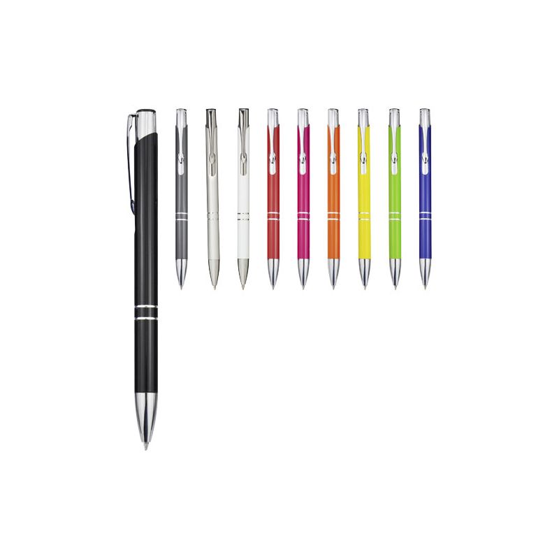 Aluminium click-action ballpoint pen "Moneta" (black ink)