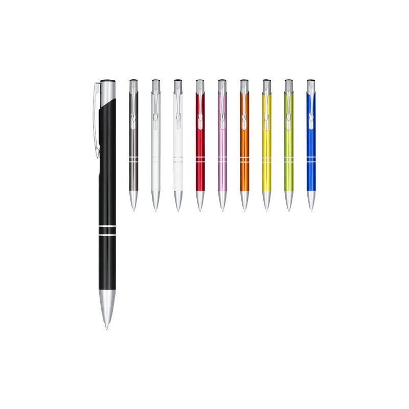 Anodised aluminium click-action ballpoint pen "Moneta" (black ink)