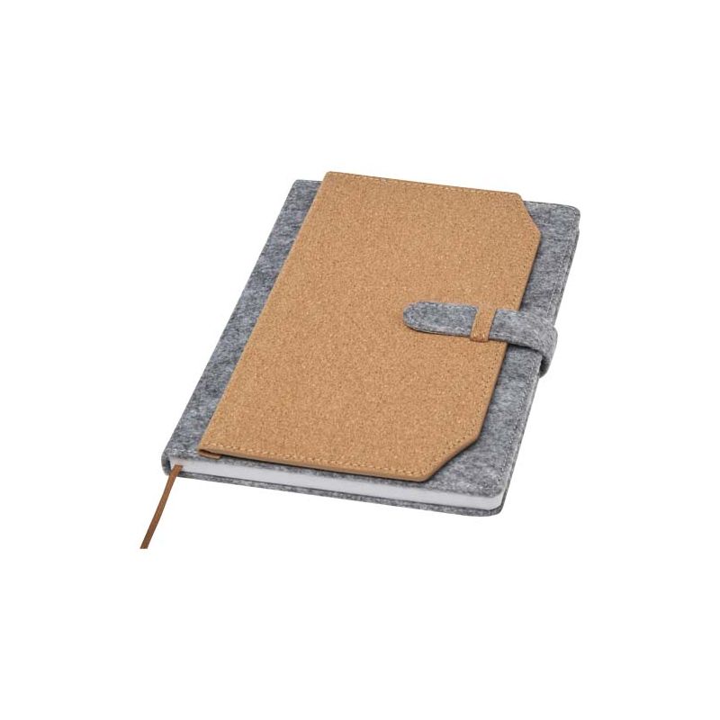 A5 recycled felt and cork notebook "Viviana"