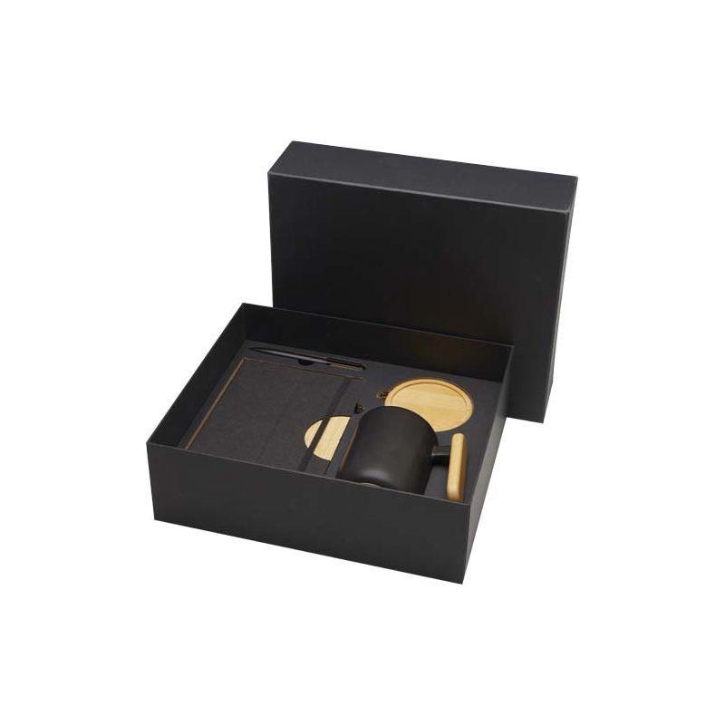 "Laura" A5 Hard Cover Notebook Set and Ballpoint Pen Gift Set (black ink)