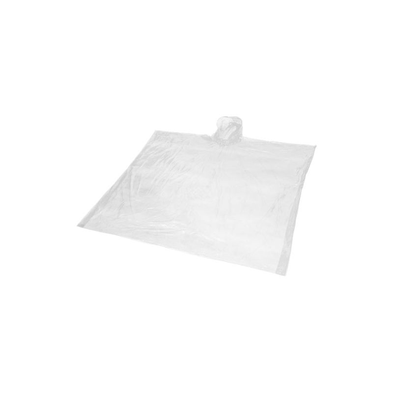 "Mayan" recycled plastic disposable rain poncho with pouch