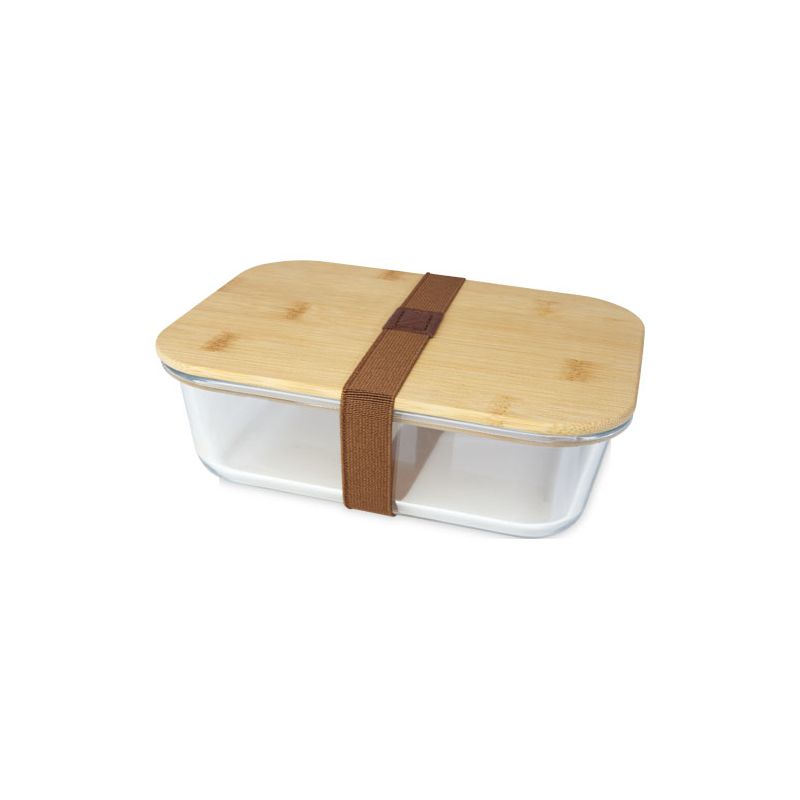 Glass lunchbox with bamboo lid "Roby"