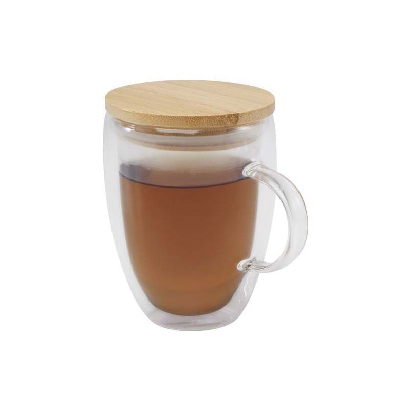 350 ml glass tumbler with bamboo lid "Leona"