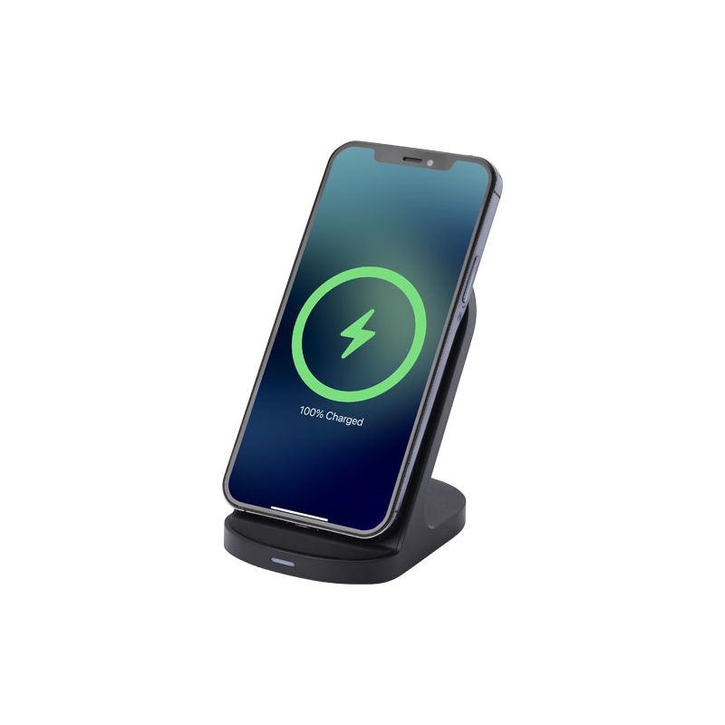 15W dual coil wireless charging stand in RCS recycled plastic "Loop"