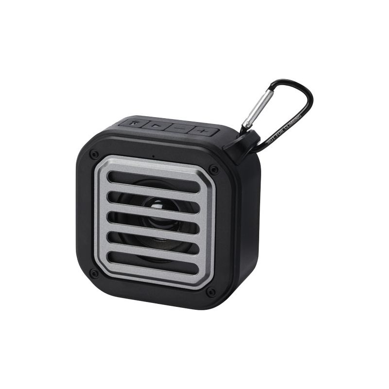 "Solo" 3W Solar Bluetooth® Speaker IPX5 in RCS Recycled Plastic with Carabiner