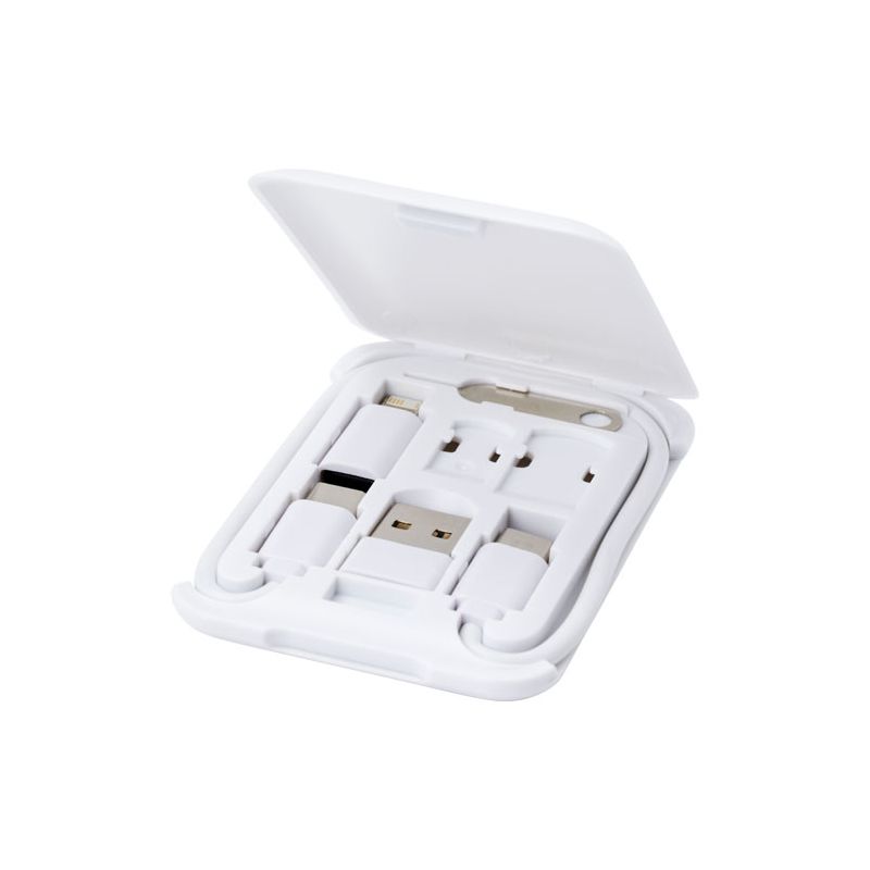 Modular charging cable made from recycled plastic with smartphone stand "Savvy"