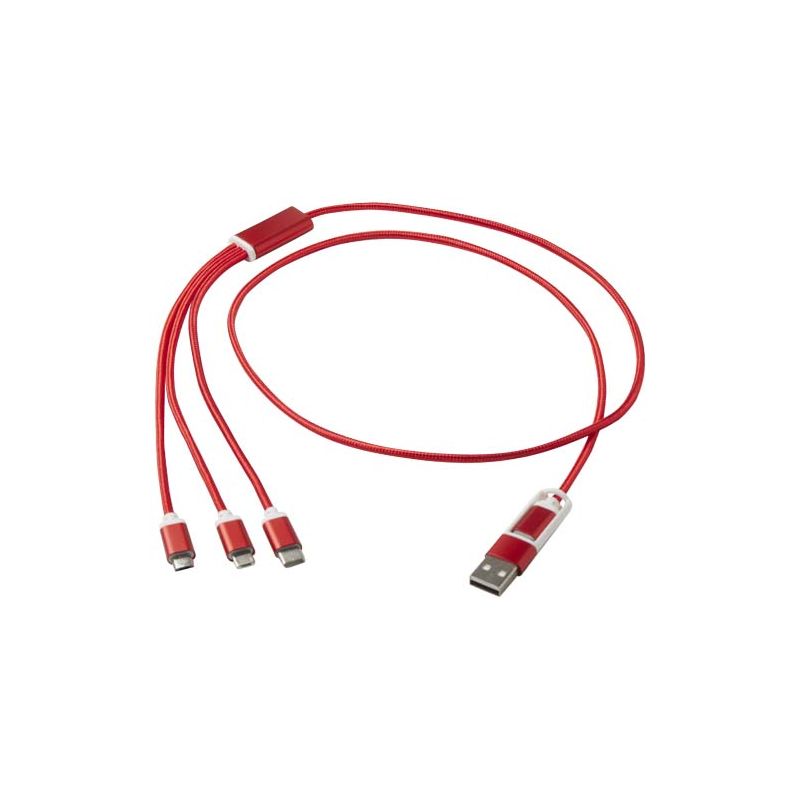 "Versatile" 5-in-1 charging cable in recycled aluminium