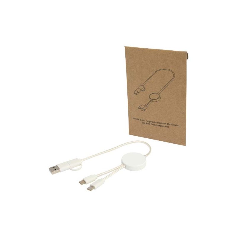 "Citala" 5-in-1 27W 30cm Recycled Plastic Fast Charging and Data Sync Cable
