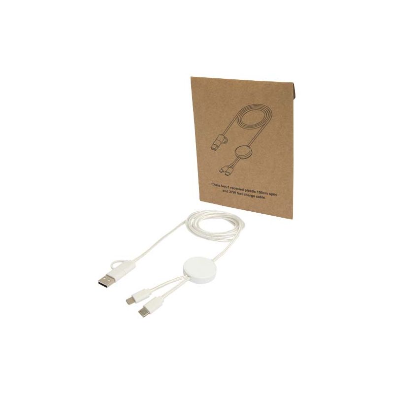 27W 150cm 5-in-1 recycled plastic "Citala" fast charging and data sync cable