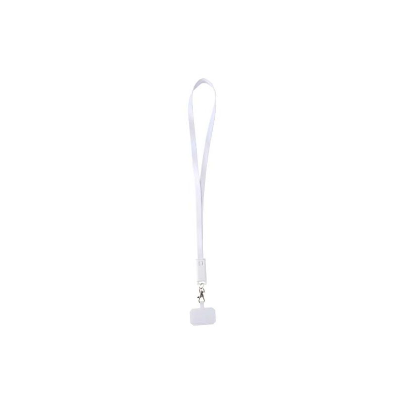 "Franz" 5-in-1 recycled plastic lanyard for smartphone with integrated 65W fast charging and data sync cable