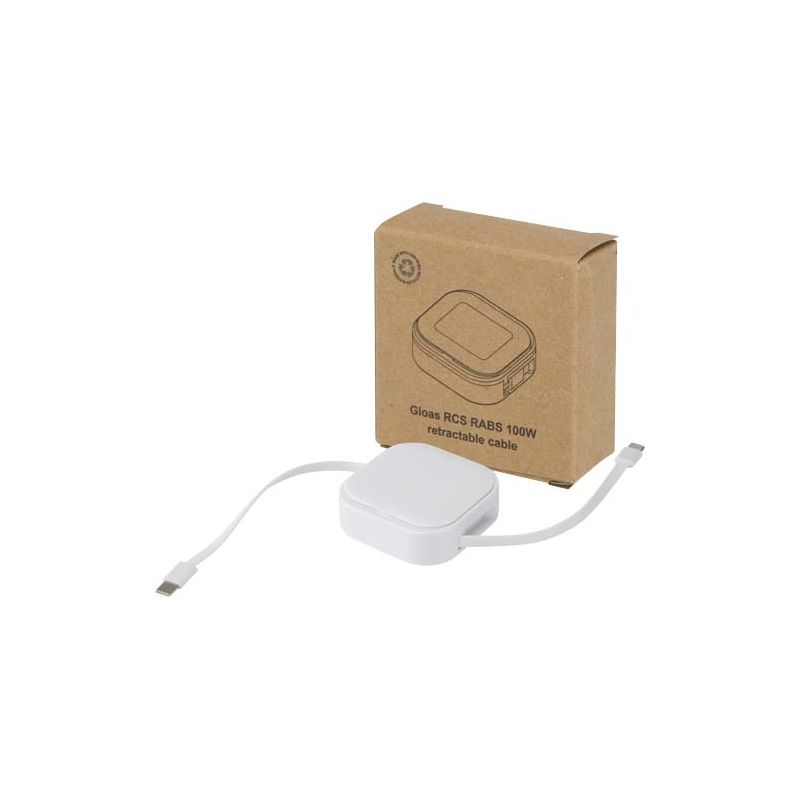 100W Recycled 5-in-1 Retractable Data Sync and Fast Charging Cable with Smartphone Tool Kit "Gloas"