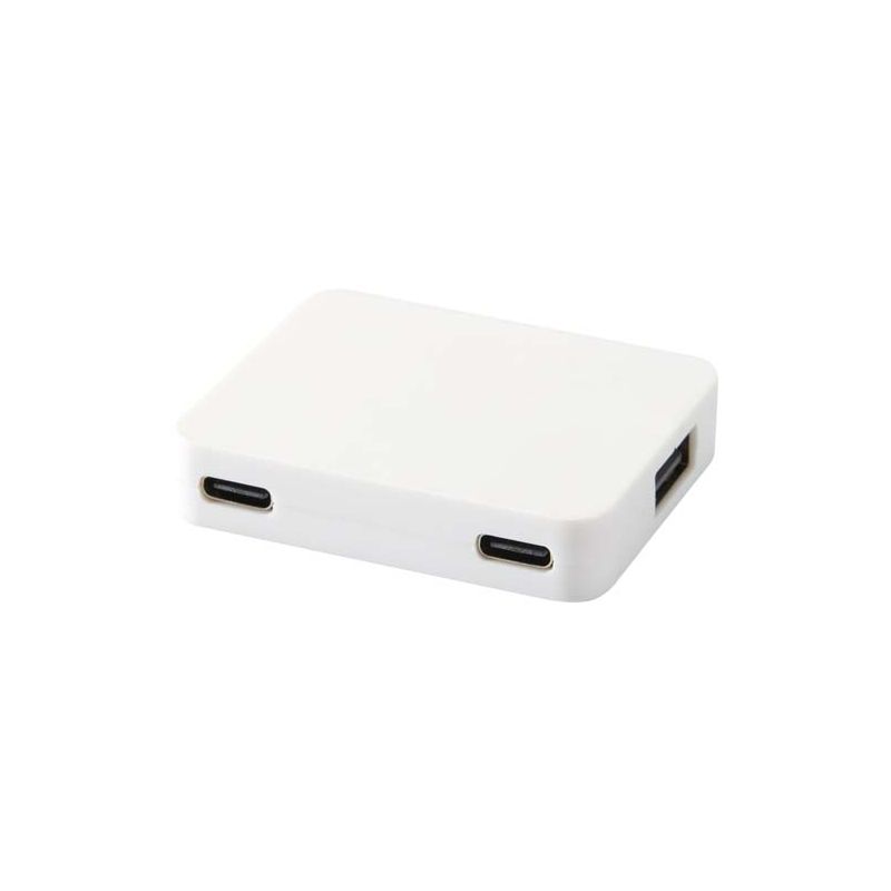 4-Port USB Hub with USB-A and Type-C Output and Dual Input – Made from Recycled Plastic "Gaia"