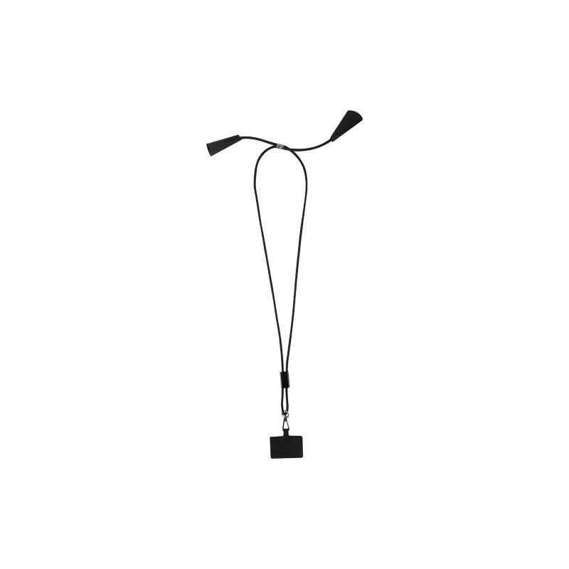 Recycled plastic lanyard for smartphone with 100W fast charging and data sync cable, 5-in-1, integrated "Funi"