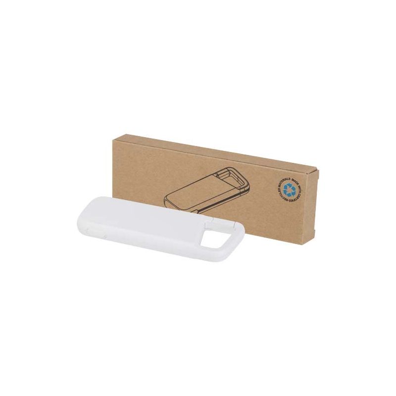 "Alkes" 5,000 mAh 12W water-resistant power bank with carabiner, made from recycled plastic