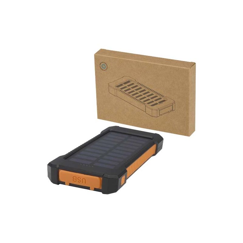 5,000 mAh 10 W robust solar powerbank made from recycled plastic with integrated torch "Altair"
