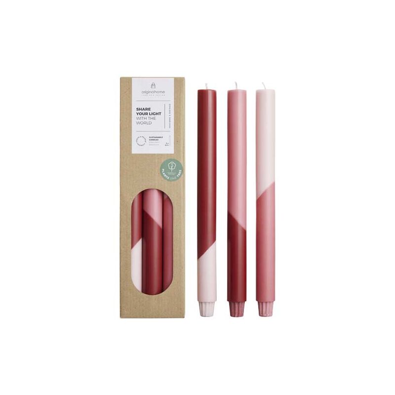 Diagonal candles - set of 3 "Originalhome Eden"