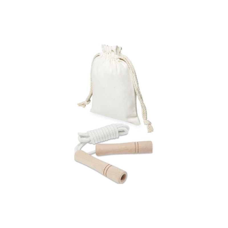Wooden skipping rope in cotton pouch "Denise"