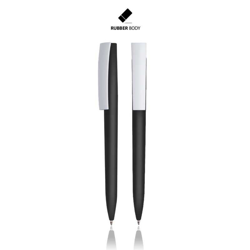 Rubby Ballpoint Pen in plastic, with rubber finish
