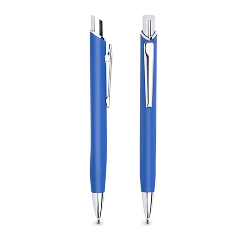 Chrome Metal Ballpoint Pen, with Rubber Finish