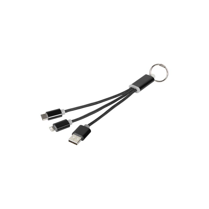 3-in-1 charging cable with "Metal" keyring