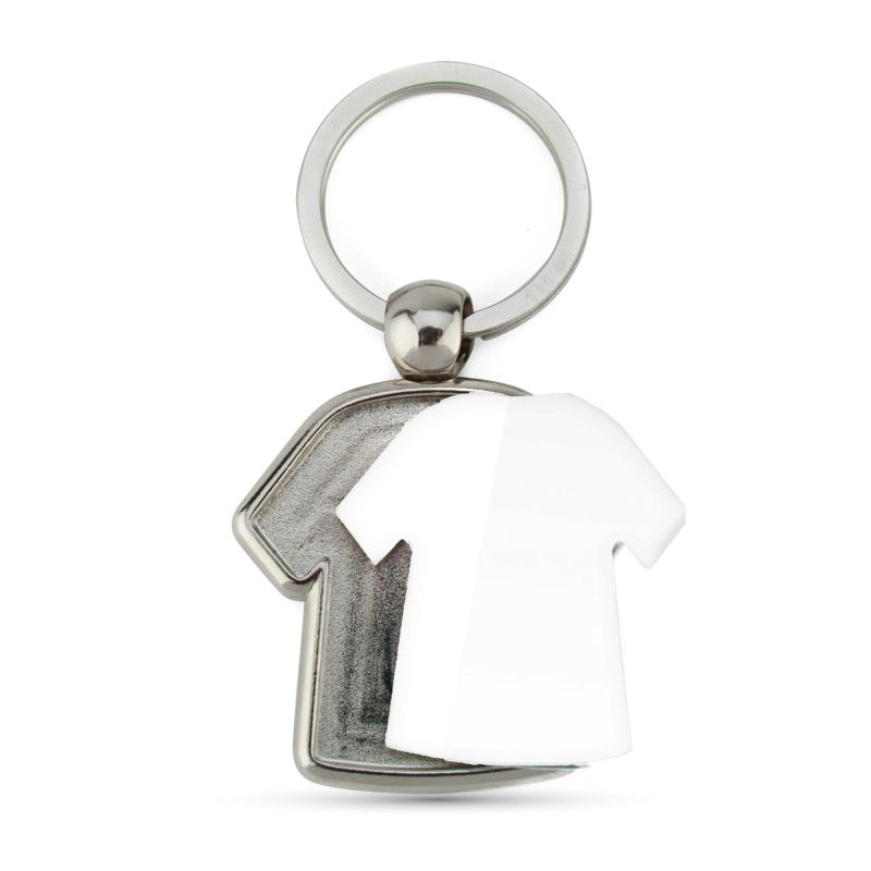 MX-D T-shirt shaped keyring with 2 sides, metal