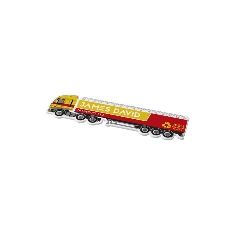 15 cm "Tait" recycled plastic lorry-shaped ruler