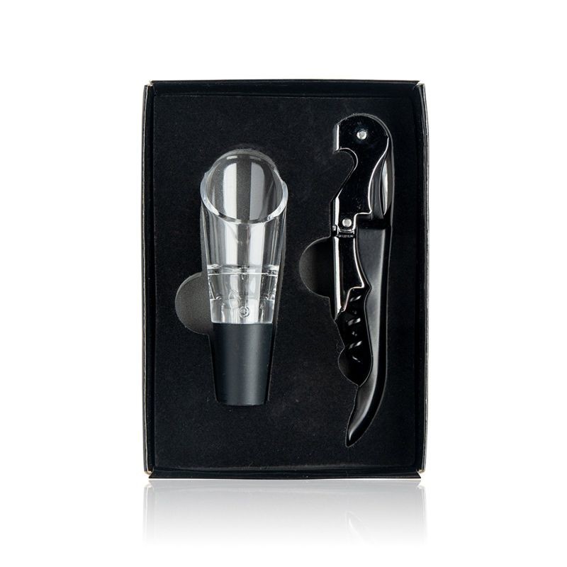 Dwine Stainless Steel Wine Set, with Corkscrew and Decanter
