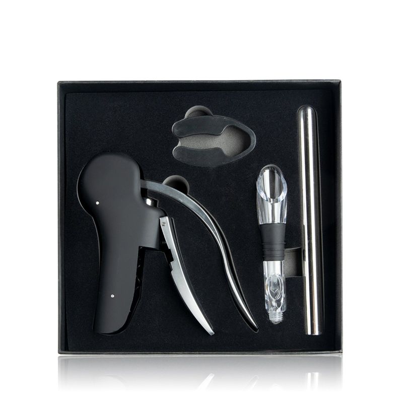 Starwine Stainless Steel Wine Set, with Corkscrew, Wine Cooler and Foil Cutter