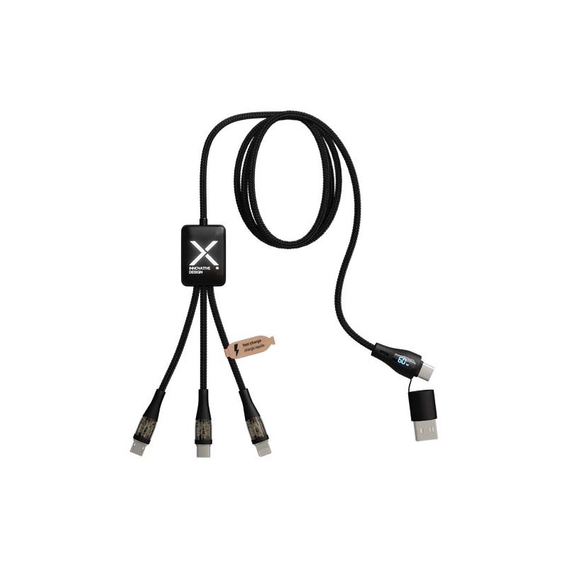 60W 5-in-1 Super-Fast Charging RPET Cable with Display "SCX.design C51"