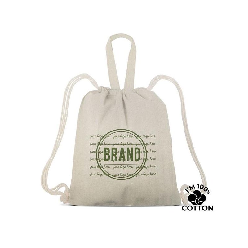 COTDUO Drawstring Backpack with Straps 100% Cotton 140 grams/m2