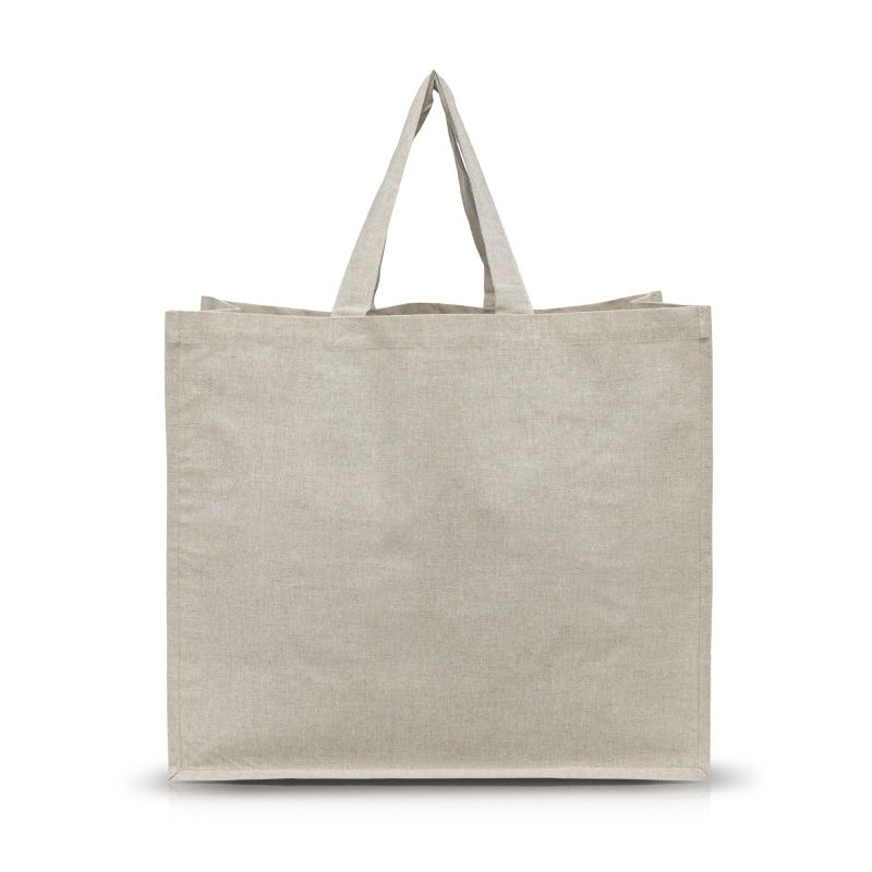 Shopper recycled cotton bag with interior lamination.