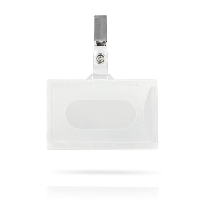 Rigid PVC ID holder with spring