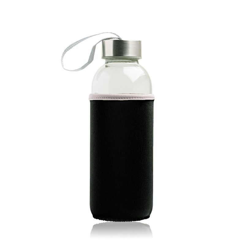Neobottle Glass bottle with metal lid and neoprene sleeve