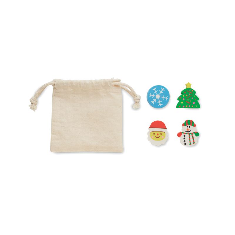 Set of 4 Christmas erasers