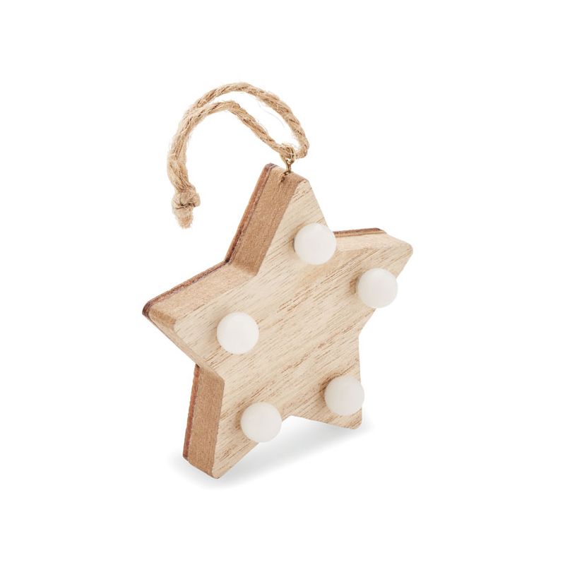 Wooden star with lights